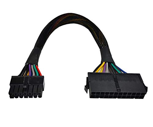 ZLKSKER Stromkabel 24-polig auf 14-polig mit Mantel (12 Zoll, 18 AWG), Hauptstromadapterkabel ATX PSU, Plug and Play für Lenovo IBM Dell A75 B75 Q75 Q77 von ZLKSKER