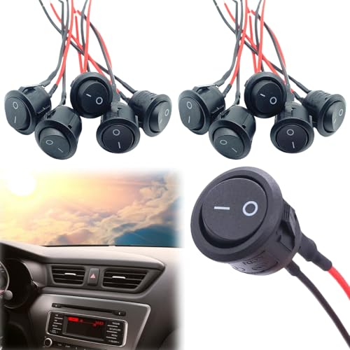 Kippschalter,10pcs Wippschalter 12V,Wasserdichter Runde Kippschalter,Rund Button,Rocker Kippschalter mit Draht,für Lichtschalter Wohnmobil Auto Motorrad Truck Jeep Off Road Boat Marine Kippschalter,10pcs Wippschalter 12V,Wasserdichter Runde Kippschalter,Rund Button,Rocker Kippschalter mit Draht,für Lichtschalter Wohnmobil Auto Motorrad Truck Jeep Off Road Boat Marine von ZLXFT