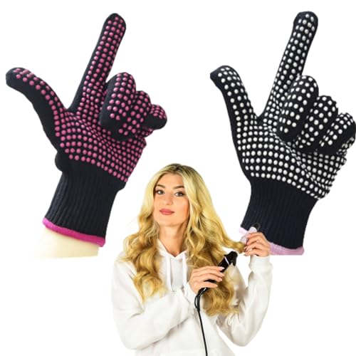 ZLXFT Hitzebeständige Handschuhe,2pcs Hitzebeständiger Handschuh für Haarstyling,Hitzebeständige Handschuhhandschuhe,Hitzeblockierung für Lockenstäbe und Lockenstäbe,für Haarstyling Lockenstab von ZLXFT