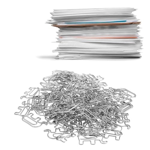 100 Pièces Trombones Bureau, Trombones Créatifs en Forme d'animaux, Trombone en Acier Inoxydable en Forme D'éléphant Mignon pour Documents, Marque Pages, Invitations,Cartes,Photos (Silver) von ZLXHDL