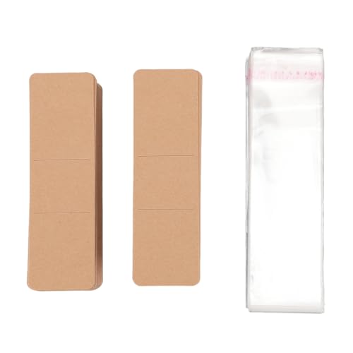 200 Pcs Bookmark Holder Set Kraft Bookmark Sleeves Transparent Self Adhesive Bag for Wrapping Small Business Packaging Supplies Party Favor von ZLXHDL