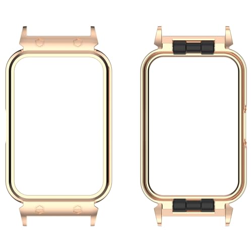 Uhrengehäuse, Metallrahmen, kompatibel mit Samsung Galaxy Fit 3 SM-R390, Smartwatch-Schutzhülle, Stoßschutz, kratzfest, Roségold von ZLYLVRC