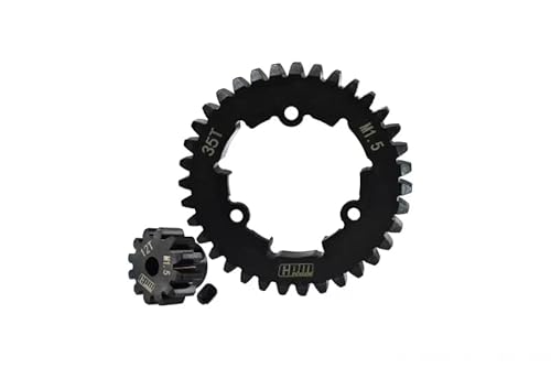 12T 35T Stahl Sporengetriebe passend für TRAXXAS-1/5 X-MAXX 6S/8S Medium Carbon Steel Motor Hauptgetriebe/1,5 Modulus Driving Gear TXM1235TS (12T + 35T) von ZLiT