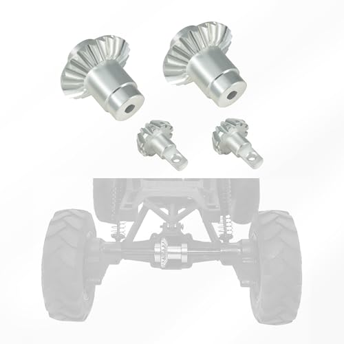 FCX24 RC Autoausrüstung, 2 Stück Metall-Getriebe-Set für FMS 1/24 FCX24 RC Power Wagon Xiaoqi RC Auto-Getriebeteil (Silber) von ZLiT