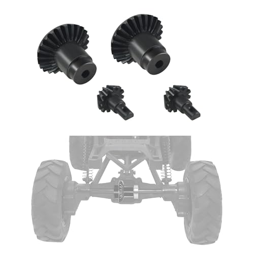 FCX24 RC Autoausrüstung, 2 Stück Metall-Getriebe-Set für FMS 1/24 FCX24 RC Power Wagon Xiaoqi RC Auto-Getriebeteil (schwarz) von ZLiT