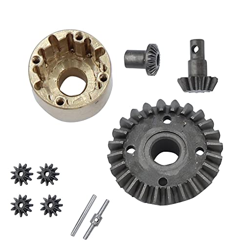 RC Auto-Differentialgetriebe-Set, Hartmetall-Differentialgehäuse, passend für FMS 1/24 FCX24 Modifikation Differentialgetriebe Upgrade Teile (1 Set) von ZLiT