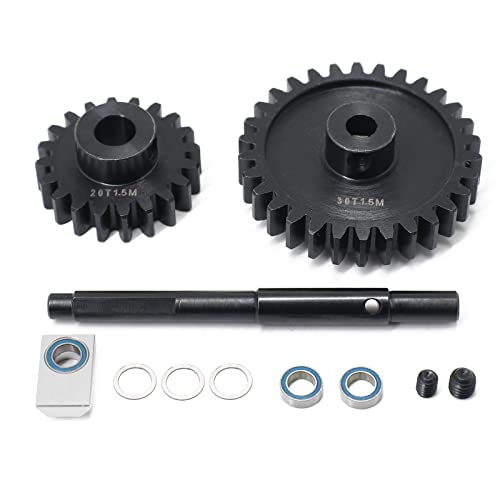 RC Auto-Getriebe-Set für Traxxas1/5, gehärtete Stahlgetriebe für Traxxas 1/5 X-MAXX XRT 1,5 m 20T-25T-30T-35T Crawler Auto, großes Getriebeteil (20T + 30T) von ZLiT