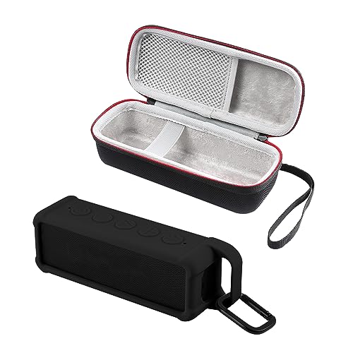 Silikonhülle Skin Travel Hard Carrying Case für Anker Soundcore 2 Portable Bluetooth Lautsprecher（schwarz） (schwarz) von ZLiT