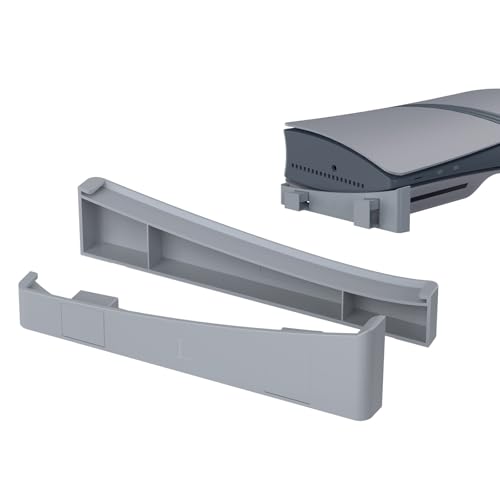 ZLiT ABS Horizontale Standhalterung für PS5 Pro Digital & Disc für PS5 Slim Konsole Halterung Halter Zubehör (Grau) von ZLiT