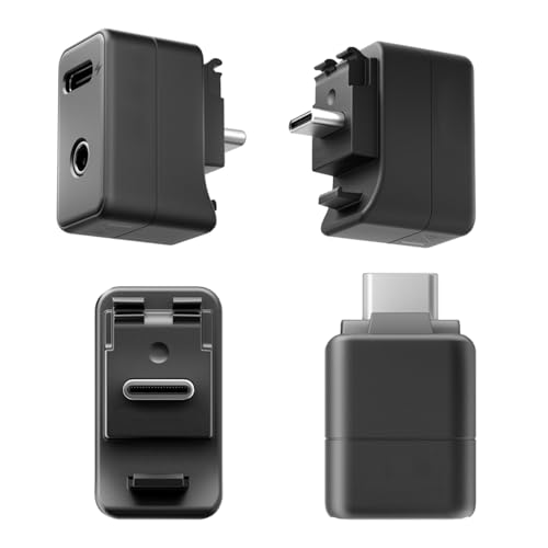 ZLiT Mic Adapter for Insta360 X5 Camera,External Microphones Charging Audio Adapter for Insta360 X5 with Type-C and 3.5mm Audio Ports (Schwarz) von ZLiT