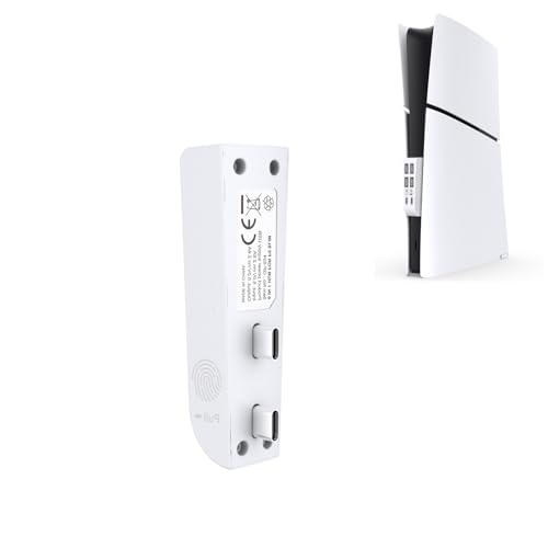 ZLiT Schlanker USB-Port-Expander, 6-in-1-Erweiterungshub, Hochgeschwindigkeits-USB-Port-Expander für PS5 Slim Disc, digitale Konsole, USB-Expander, Ladeadapter (weiß) von ZLiT