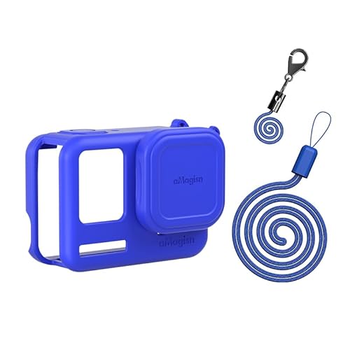 ZLiT Silikon-Schutzhülle für Insta360 Ace, Objektivdeckelabdeckung, Umhänge-Seil, schützende Silikonhülle für Insta360 Ace Pro Kamera, Blau von ZLiT