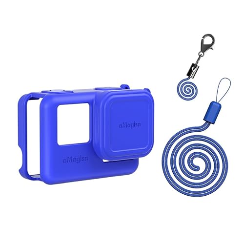 ZLiT Silikon-Schutzhülle für Insta360 Ace, Objektivdeckelabdeckung, Umhängeband und schützende Silikonhülle für Insta360 Ace Pro Kamera-Hülle, Blau von ZLiT