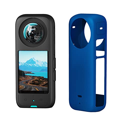 ZLiT Silikon-Schutzhülle für Insta360 X3 Panorama-Action-Kamera-Schutzhülle, Zubehör (blau) von ZLiT