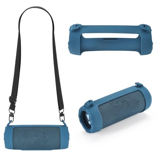 ZLiT Silikon-Schutzhülle für JBL Flip 7 tragbare Lautsprecher, Tragegurt, Hülle mit Gurt, Blau ZLiT Silikon-Schutzhülle für JBL Flip 7 tragbare Lautsprecher, Tragegurt, Hülle mit Gurt, Blau von ZLiT