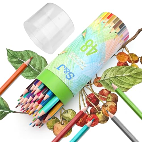 ZMDMAH Buntstifte 48 Zeichenstifte Buntstiftes für Erwachsene Malstifte Buntstifte Set für MalbüCher Geeignet für Erwachsene Kinder AnfäNger und Profis von ZMDMAH