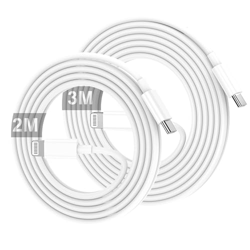 ZMHPJQ 2 m + 3 m iPhone Ladekabel USB C [MFI zertifiziert] 2er-Pack Schnellladekabel Typ C zum Lightning Fast Charger Kabel für Apple iPhone14 13 12 Pro Max Mini/11/XS/X/8 Plus/2020 SE/iPad von ZMHPJQ