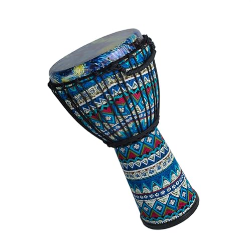 12-Zoll-Tamburin Für Erwachsene, Afrikanische Trommel, Ungestimmtes Seil, Percussion-Instrument Djembe Für Anfänger (Color : B) von ZMTV