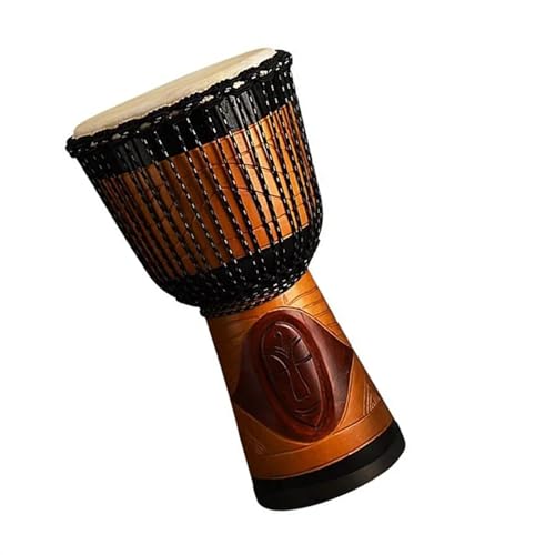 8-Zoll-afrikanische Trommel Für Professionelle Performance, Afrikanisches Tamburin Aus Mahagoni Und Schaffell Djembe Für Anfänger (Color : A) von ZMTV