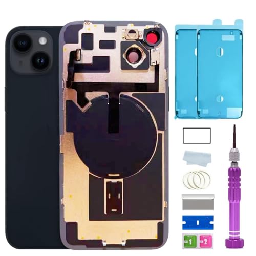 ZMVDJZ 14 Plus Back Glass Replacement with Plate & Flex Cable and All Parts for iPhone 14plus Max Back Cover Glass (Midnight, 6.7 Inch) + Waterproof Tape + Repair Tools (Midnight) von ZMVDJZ