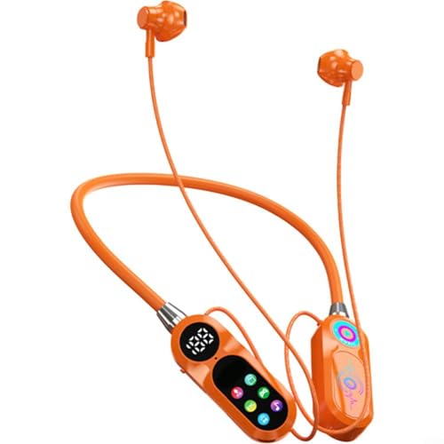 ZMdooreasy Kabellose Soundkarte, Live-Übertragung, Kopfhörer, mit Display für 100 Stunden Spielzeit, Geräuschunterdrückung, 10 m Reichweite, Orange von ZMdooreasy