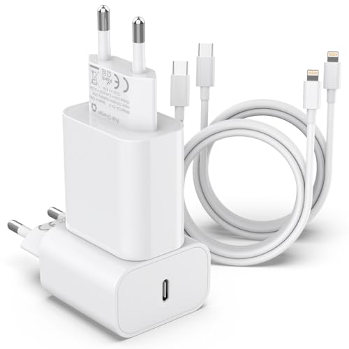 Apple MFi Certified 4er-Pack 25W Schnellladegerät, USB C Ladegerät mit iPhone 14 Ladekabel 2M,iPhone Netzteil,Netzstecker,schnellladekabel,Lightning Kabel für iPhone 14/13/12/11/XS Max/X/8/iPad-Weiß von ZNBTCY
