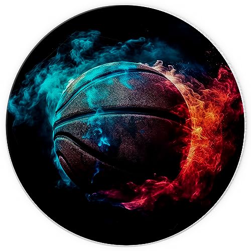Mauspad, buntes Basketball-Mauspad mit Design, kleines, rutschfestes Gummi-Gaming-Pad, Büro, Wohnheim, Computer, Laptop, 20 x 20 cm, Basketball-Enthusiasten, Geschenk von ZNGFON