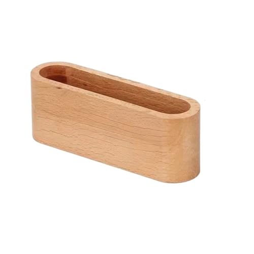 Visitenkartenhalter 2 Pcs Holz Visitenkarte Halter Hinweis Halter Display Rack Karte Halter Büro Desktop Zubehör Für Büro(Light Brown) von ZNTIHZ