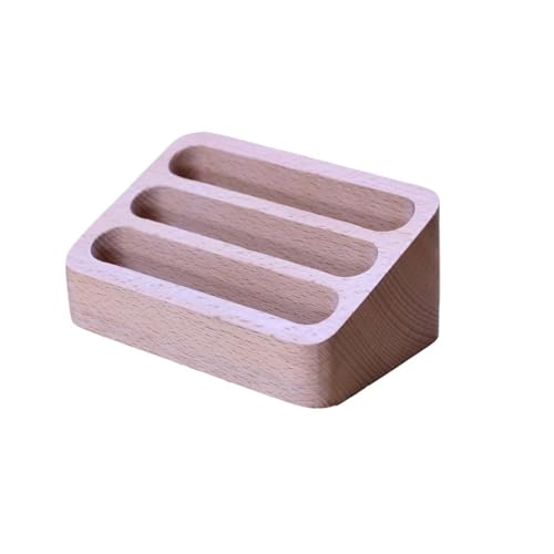 Visitenkartenhalter 2 Pcs Holz Visitenkarte Halter Vertikale Visitenkarte Display Halter Stehen Walnuss Visitenkarten Organizer Für Büro(Pink) von ZNTIHZ