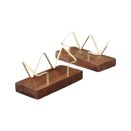 Visitenkartenhalter 2 Pcs Visitenkarte Box Holz Visitenkarte Halter Schreibtisch Büro Dekoration Karte Fall Für Büro(Brown) von ZNTIHZ