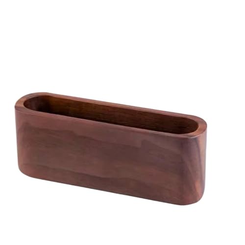 Visitenkartenhalter 3 Pcs Holz Karte Halter Mit Stift Slot Business Organizer Büro Schreibtisch Name Karte Display Stand Memo Karten Stehen Für Büro(Dark Brown A) von ZNTIHZ
