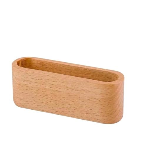 Visitenkartenhalter 3 Pcs Holz Karte Halter Mit Stift Slot Business Organizer Büro Schreibtisch Name Karte Display Stand Memo Karten Stehen Für Büro(Light Brown A) von ZNTIHZ
