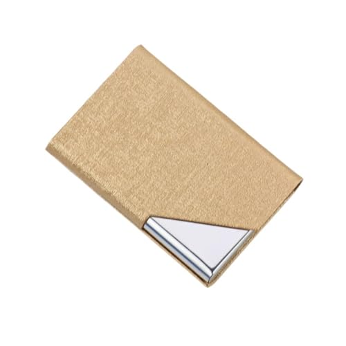 Visitenkartenhalter 3 Stück Visitenkartenhalter mit magnetischem PU-Leder Edelstahl Visitenkartenetui ID Namenskartenetui fürs Büro Für Büro(Gold) von ZNTIHZ