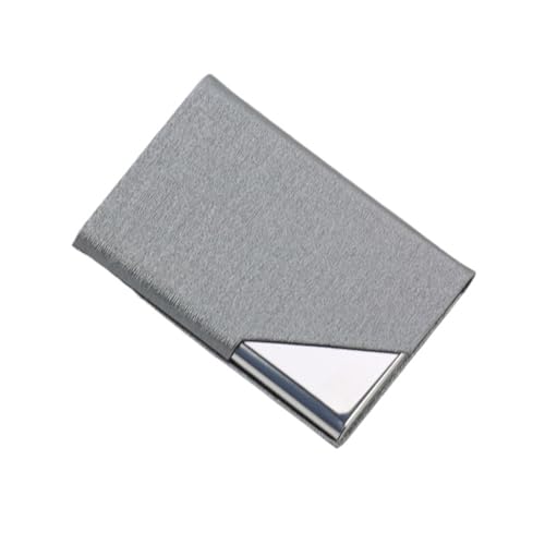 Visitenkartenhalter 3 Stück Visitenkartenhalter mit magnetischem PU-Leder Edelstahl Visitenkartenetui ID Namenskartenetui fürs Büro Für Büro(Grey) von ZNTIHZ