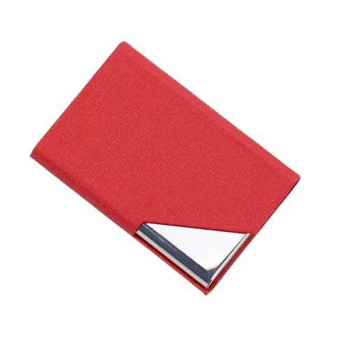 Visitenkartenhalter 3 Stück Visitenkartenhalter mit magnetischem PU-Leder Edelstahl Visitenkartenetui ID Namenskartenetui fürs Büro Für Büro(Red) von ZNTIHZ