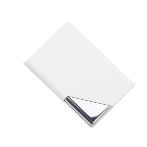 Visitenkartenhalter 3 Stück Visitenkartenhalter mit magnetischem PU-Leder Edelstahl Visitenkartenetui ID Namenskartenetui fürs Büro Für Büro(White) von ZNTIHZ