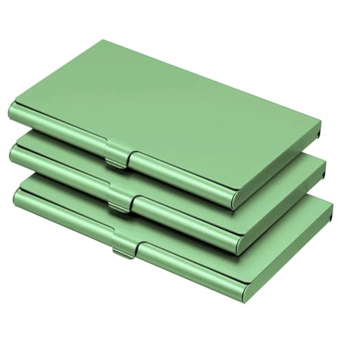 Visitenkartenhalter 3Pcs Visitenkartenhalter Kreditkartenhalter Aluminiumlegierung Flip Cover Slim Name Kartenetui Für Büro(Green) von ZNTIHZ