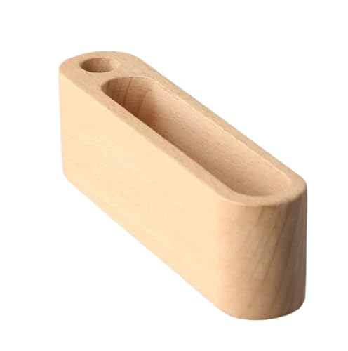 Visitenkartenhalter 4 Pcs Holz Visitenkarte Halter Mit Stift Slot Desktop Visitenkarte Display-ständer Memo Halter Lagerung Box Für Büro(Light brown) von ZNTIHZ