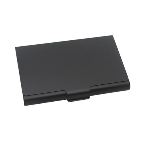 Visitenkartenhalter 4 Stück Kreatives Visitenkartenetui for Männer aus Aluminiumlegierung, Kartenhalter, tragbar, Edelstahl, Metallbox-Abdeckung Für Büro(Black) von ZNTIHZ
