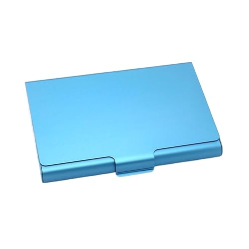 Visitenkartenhalter 4 Stück Kreatives Visitenkartenetui for Männer aus Aluminiumlegierung, Kartenhalter, tragbar, Edelstahl, Metallbox-Abdeckung Für Büro(Blue) von ZNTIHZ