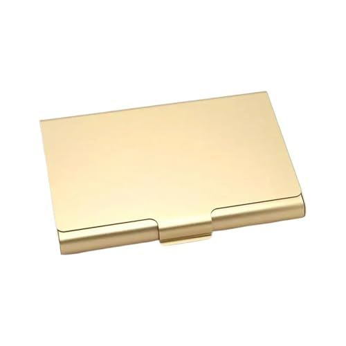 Visitenkartenhalter 4 Stück Kreatives Visitenkartenetui for Männer aus Aluminiumlegierung, Kartenhalter, tragbar, Edelstahl, Metallbox-Abdeckung Für Büro(Light gold) von ZNTIHZ