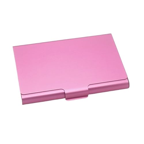 Visitenkartenhalter 4 Stück Kreatives Visitenkartenetui for Männer aus Aluminiumlegierung, Kartenhalter, tragbar, Edelstahl, Metallbox-Abdeckung Für Büro(Pink) von ZNTIHZ