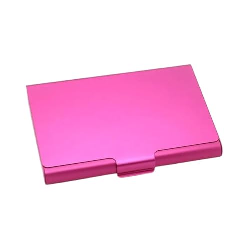 Visitenkartenhalter 4 Stück Kreatives Visitenkartenetui for Männer aus Aluminiumlegierung, Kartenhalter, tragbar, Edelstahl, Metallbox-Abdeckung Für Büro(Rose Red) von ZNTIHZ