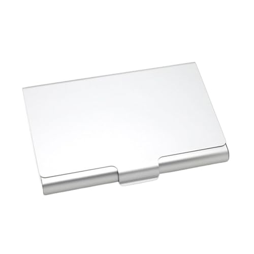 Visitenkartenhalter 4 Stück Kreatives Visitenkartenetui for Männer aus Aluminiumlegierung, Kartenhalter, tragbar, Edelstahl, Metallbox-Abdeckung Für Büro(Silver) von ZNTIHZ