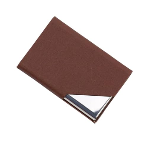 Visitenkartenhalter 4 Stück Visitenkartenhalter mit magnetischem PU-Leder Edelstahl Visitenkartenetui ID Namenskartenetui Für Büro(Brown) von ZNTIHZ