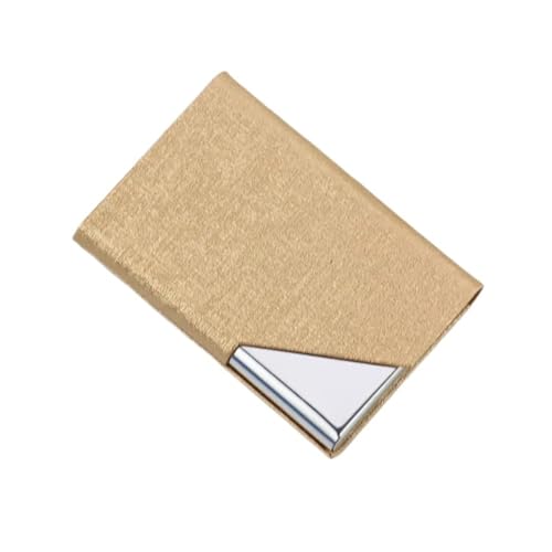 Visitenkartenhalter 4 Stück Visitenkartenhalter mit magnetischem PU-Leder Edelstahl Visitenkartenetui ID Namenskartenetui Für Büro(Gold) von ZNTIHZ