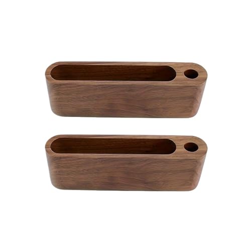 Visitenkartenhalter 4Pcs Visitenkartenhalter mit Stifthalter Klassifizierung Massivholz Visitenkartenbox Stift Veranstalter Für Büro(Dark Brown) von ZNTIHZ