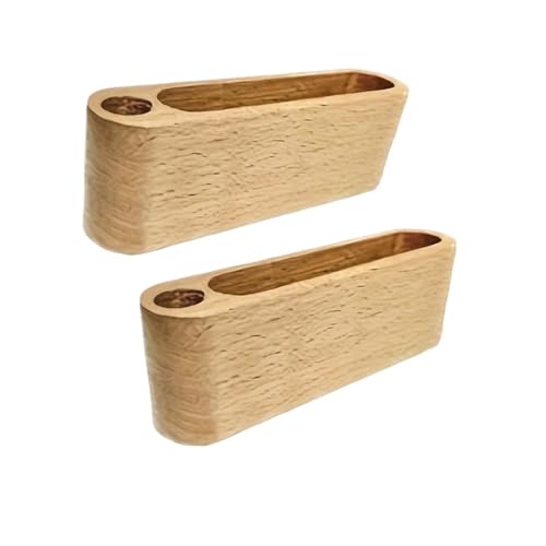 Visitenkartenhalter 4Pcs Visitenkartenhalter mit Stifthalter Klassifizierung Massivholz Visitenkartenbox Stift Veranstalter Für Büro(Light Brown) von ZNTIHZ