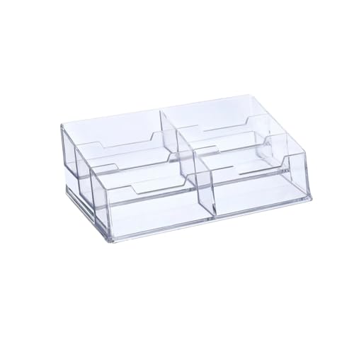 Visitenkartenhalter Kunststoff Visitenkartenhalter 1/2/3/6 Steckplätze Desktop Namenskarten Display Stand Kartenetui Box for Büro Schreibtisch Für Büro(210x100x60mm 6 Slot) von ZNTIHZ