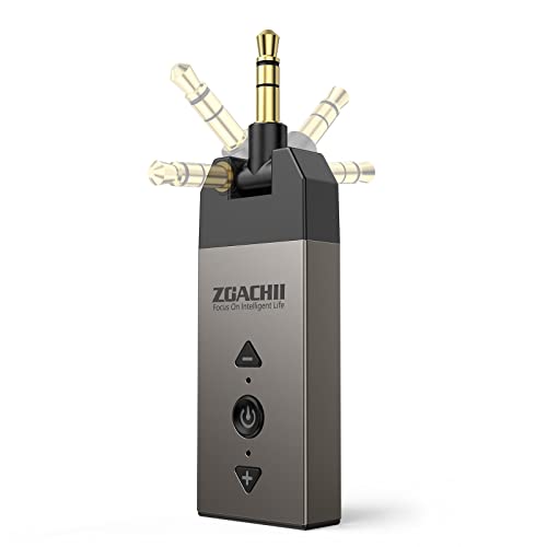 ZOACHII Aux Bluetooth Adapter, Bluetooth 5.2 Empfänger mit Drehbar 3.5mm Klinke für Auto Home Stereo Lautsprecher, Freisprechanruf, Lautstärke und Spur einstellbar, Dual Link von ZOACHII